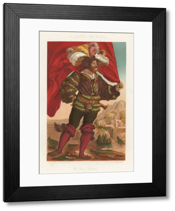 Framed Print : Portrait of a standard bearer, Germany, 15th century Framed Print : Portrait of a standard bearer, Germany, 15th century
