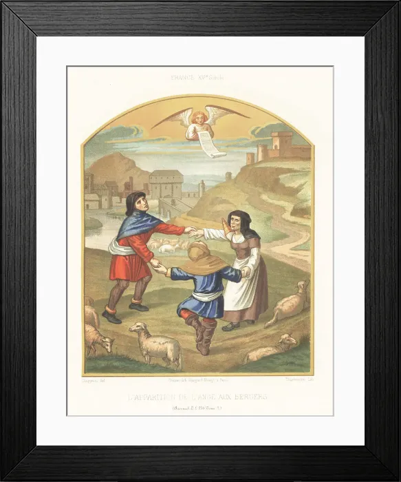 Framed Print : The apparation of the angel to the shepherds Framed Print : The apparation of the angel to the shepherds