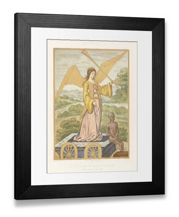 Framed Print : Fame triumphs over Death from Petrarch's Triumphs, 1500 Framed Print : Fame triumphs over Death from Petrarch's Triumphs, 1500