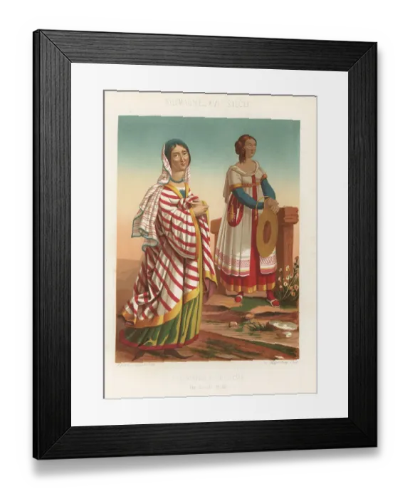 Framed Print : German and Swiss women's costumes, 16th century Framed Print : German and Swiss women's costumes, 16th century