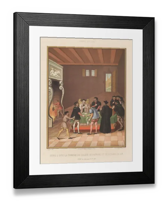 Framed Print : King Henry II with his notaries and secretaries, 14 April 1540 Framed Print : King Henry II with his notaries and secretaries, 14 April 1540
