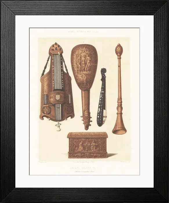 Framed Print : Musical instruments, France, 15th to 17th century Framed Print : Musical instruments, France, 15th to 17th century