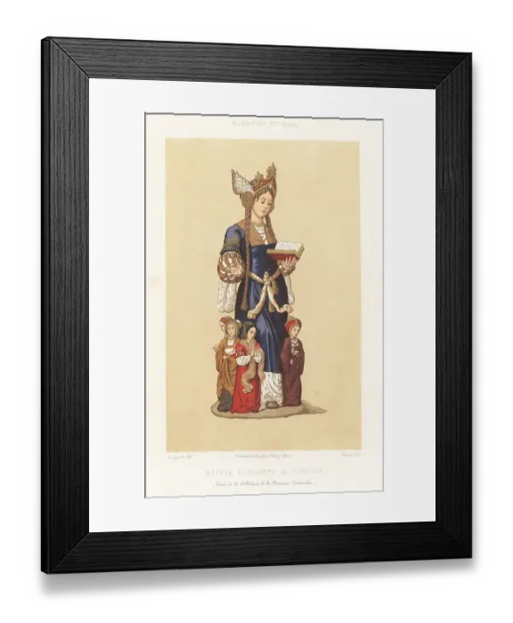 Framed Print : Wooden figure of Saint Elizabeth of Hungary, 1207-1231 Framed Print : Wooden figure of Saint Elizabeth of Hungary, 1207-1231