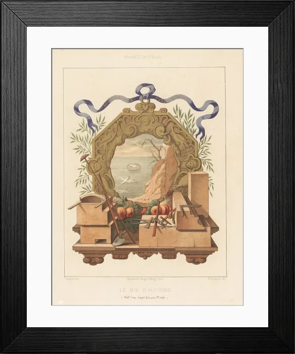 Framed Print : Allegorical scene of a nest of Halcyon Framed Print : Allegorical scene of a nest of Halcyon