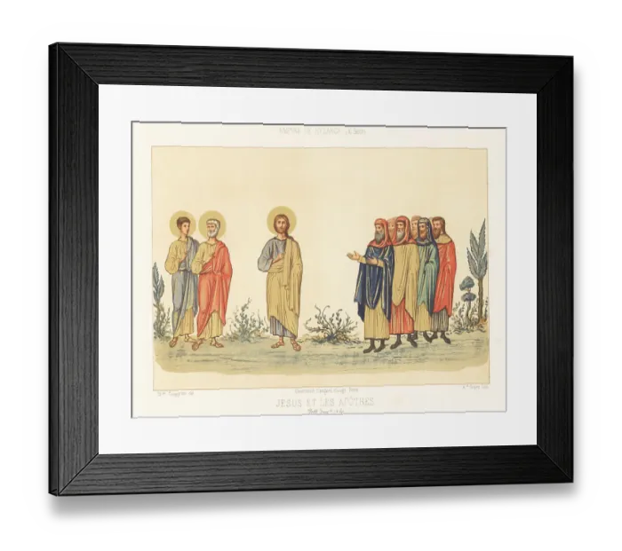 Framed Print : Christ and apostles in Byzantine costume, 11th century Framed Print : Christ and apostles in Byzantine costume, 11th century