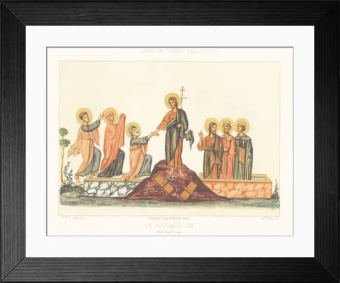 Framed Print : Resurrection of Christ in Byzantine costume, 11th century Framed Print : Resurrection of Christ in Byzantine costume, 11th century
