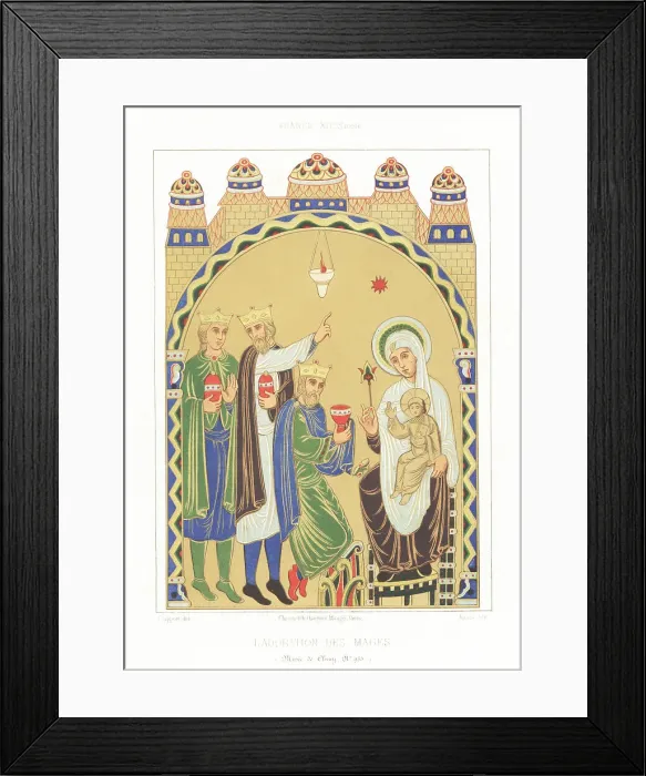 Framed Print : Adoration of the Magi, 12th century Framed Print : Adoration of the Magi, 12th century