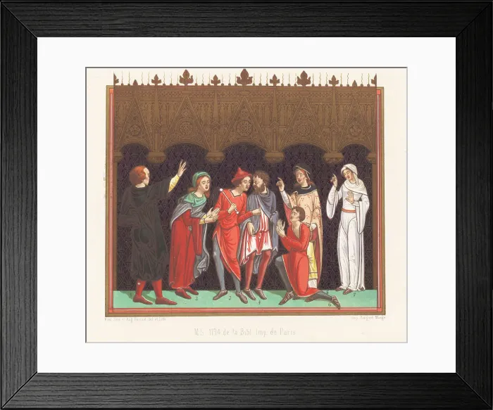 Framed Print : Various French costumes of the 12th century Framed Print : Various French costumes of the 12th century