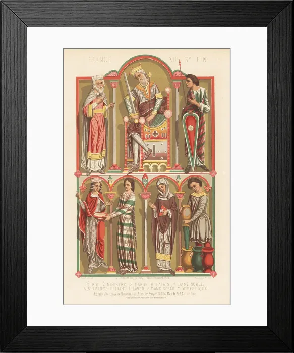 Framed Print : French costumes of the 12th century Framed Print : French costumes of the 12th century