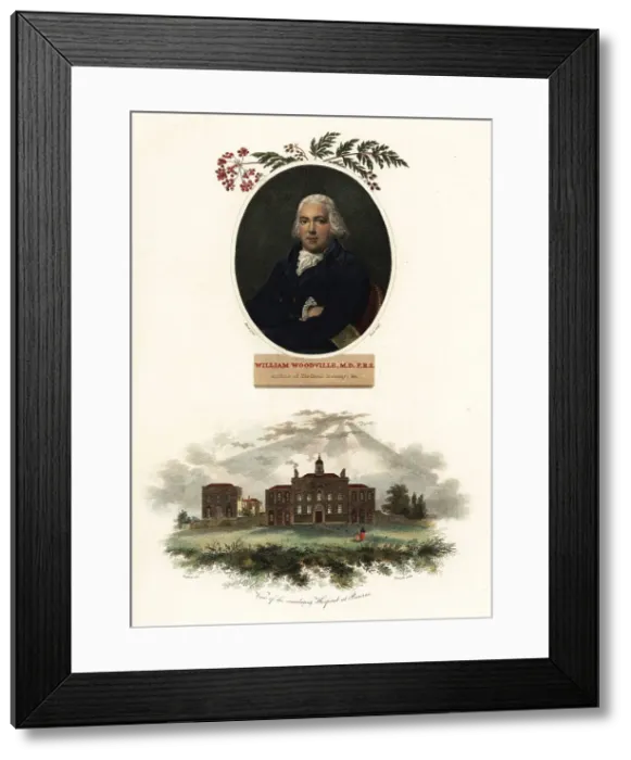 Framed Print : Oval portrait of William Woodville, physician and botanist Framed Print : Oval portrait of William Woodville, physician and botanist