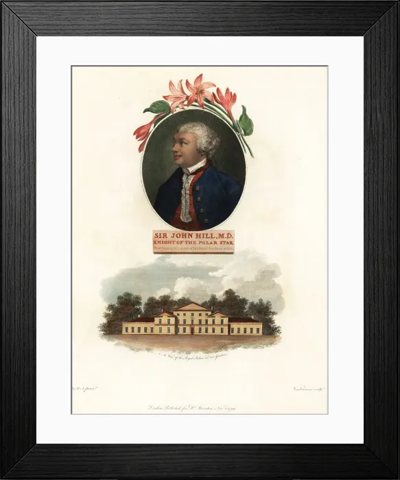 Framed Print : Portrait of Sir John Hill, naturalist and botanist Framed Print : Portrait of Sir John Hill, naturalist and botanist
