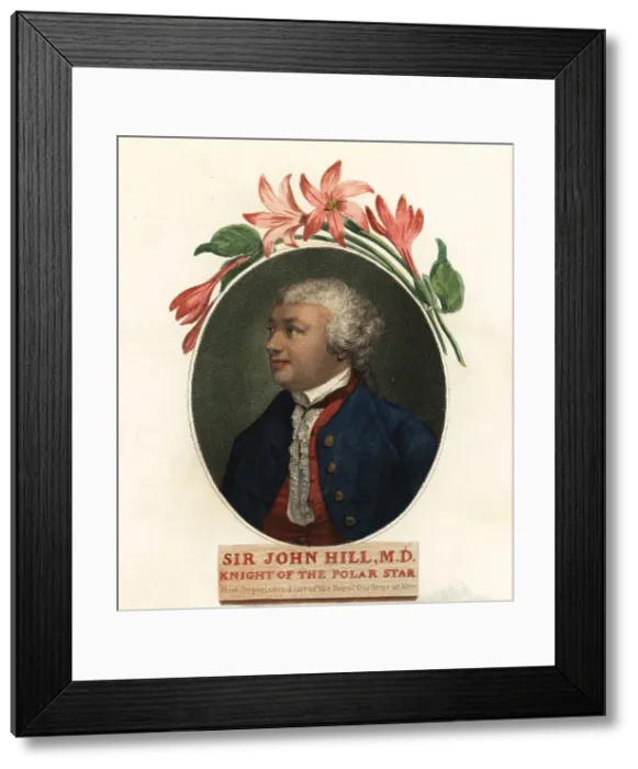 Framed Print : Portrait of Sir John Hill, naturalist and botanist Framed Print : Portrait of Sir John Hill, naturalist and botanist