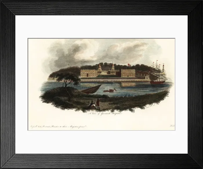 Framed Print : Greenwich Hospital, 1804