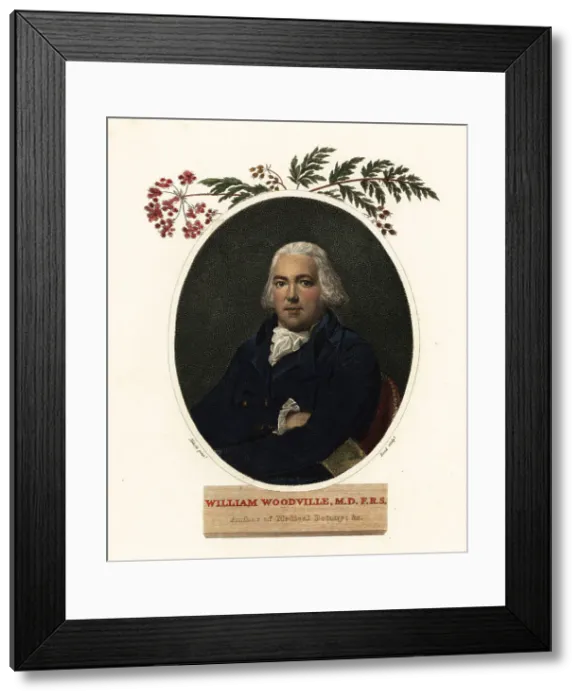 Framed Print : Oval portrait of William Woodville, physician and botanist Framed Print : Oval portrait of William Woodville, physician and botanist