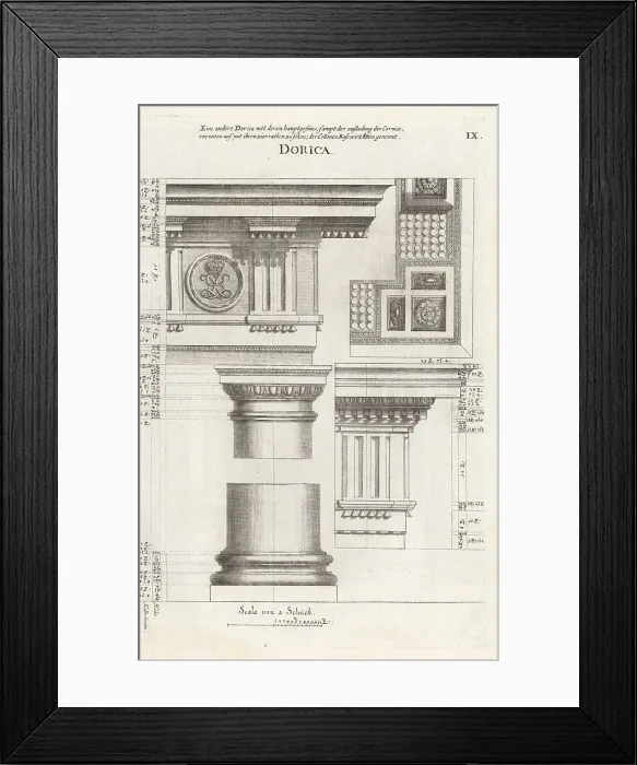 Framed Print : Doric order column with entablature Framed Print : Doric order column with entablature