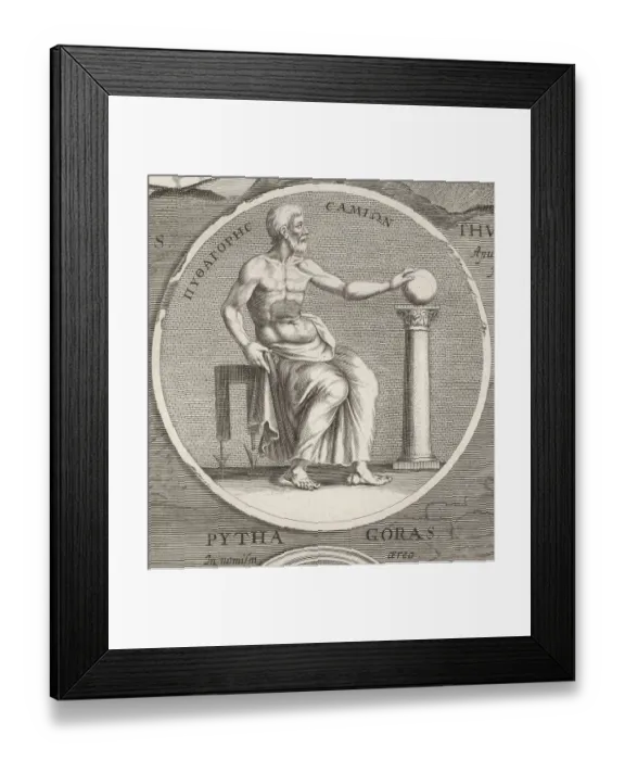 Framed Print : Pythagoras of Samos, ancient Greek philosopher, c.570-495 BC Framed Print : Pythagoras of Samos, ancient Greek philosopher, c.570-495 BC