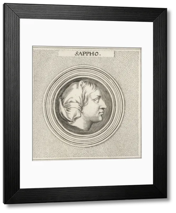 Framed Print : Sappho of Lesbos, Greek lyric poet, c.610-570 BC Framed Print : Sappho of Lesbos, Greek lyric poet, c.610-570 BC