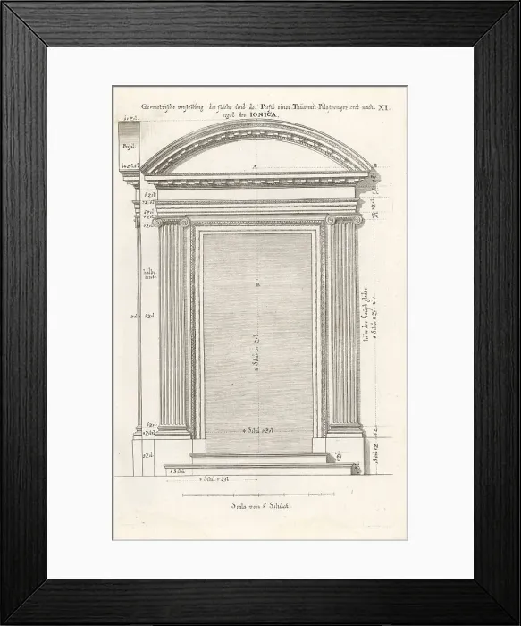 Framed Print : Portal decorated with pilasters according to the Ionic order Framed Print : Portal decorated with pilasters according to the Ionic order