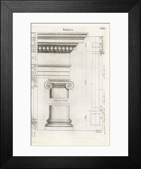 Framed Print : Ionic order column with entablature Framed Print : Ionic order column with entablature