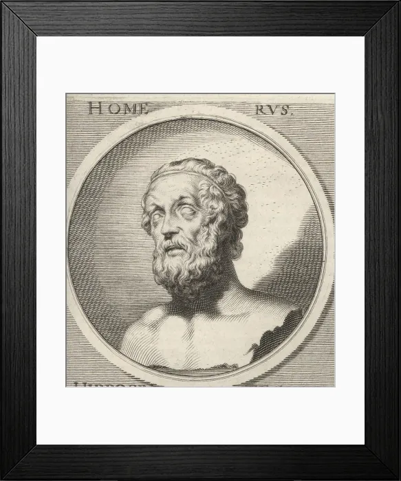 Framed Print : Homer, ancient Greek epic poet, c. 8th century BC Framed Print : Homer, ancient Greek epic poet, c. 8th century BC