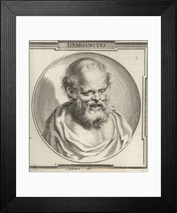 Framed Print : Democritus, Ancient Greek philosopher, c.460-370 BC Framed Print : Democritus, Ancient Greek philosopher, c.460-370 BC
