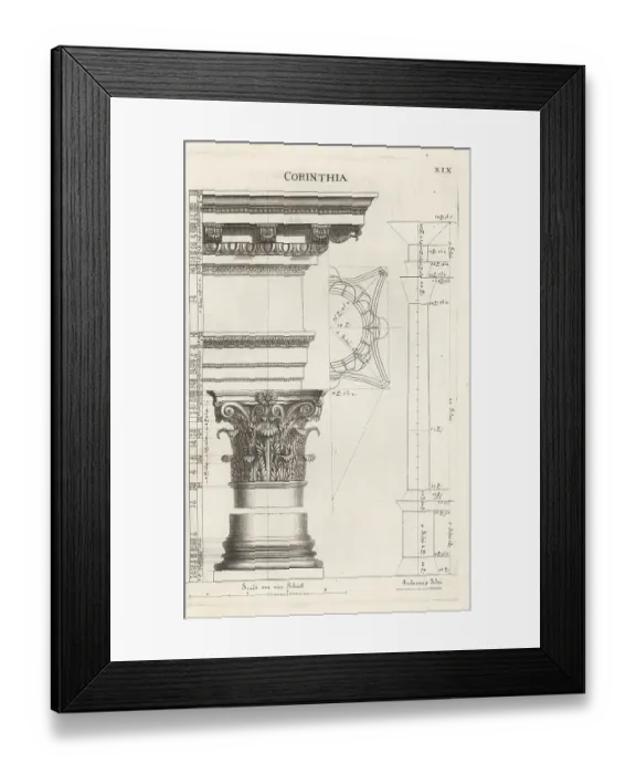 Framed Print : Corinthian order column with entablature Framed Print : Corinthian order column with entablature
