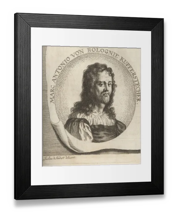 Framed Print : Marcantonio, Italian engraver and printmaker, c.1470-1534 Framed Print : Marcantonio, Italian engraver and printmaker, c.1470-1534