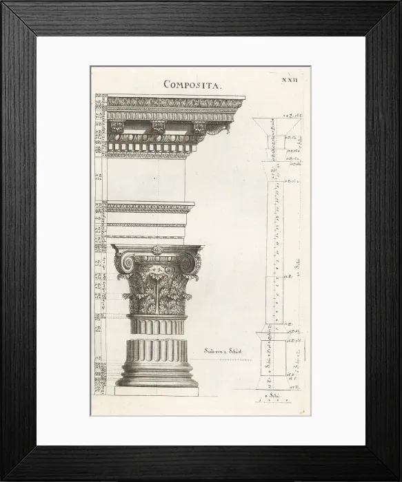 Framed Print : Column and entablature in the Composite order Framed Print : Column and entablature in the Composite order