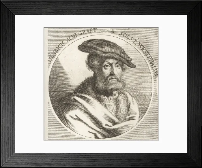 Framed Print : Heinrich Aldegrever, German painter and engraver, c.1502-1561 Framed Print : Heinrich Aldegrever, German painter and engraver, c.1502-1561
