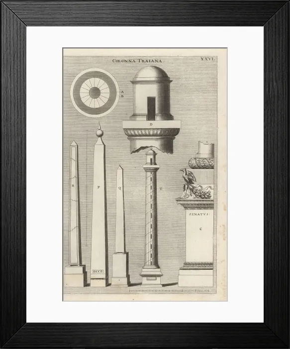Framed Print : Trajan's column and various obelisks Framed Print : Trajan's column and various obelisks