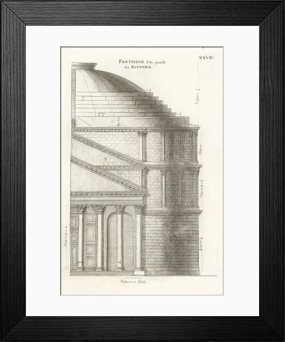 Framed Print : Half of the front facade of the Pantheon, Rome Framed Print : Half of the front facade of the Pantheon, Rome