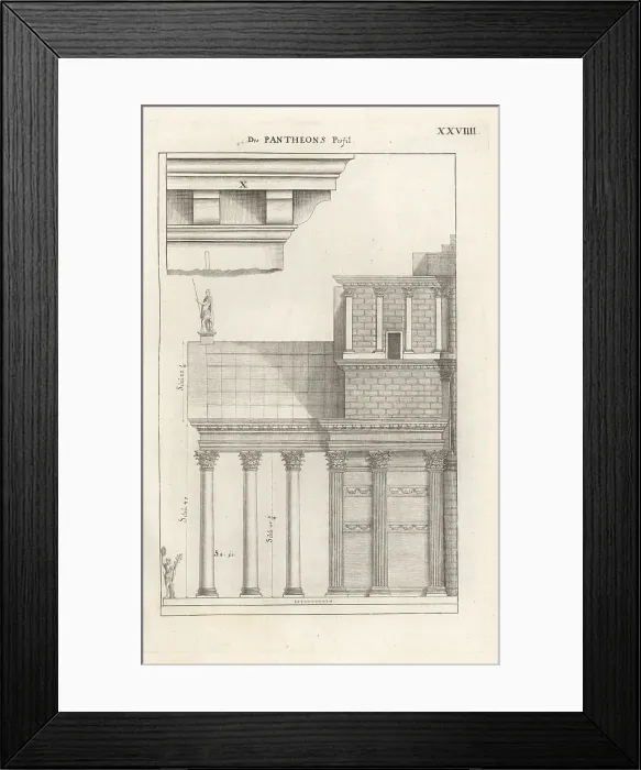 Framed Print : Elevation from one side of the portico to the Pantheon, Rome Framed Print : Elevation from one side of the portico to the Pantheon, Rome