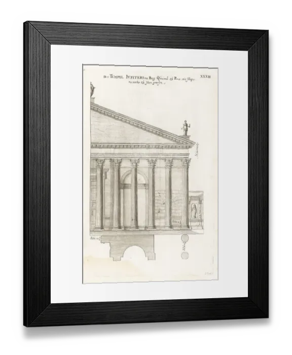 Framed Print : Elevation of the Temple of Serapis, Jupiter's Temple, Rome Framed Print : Elevation of the Temple of Serapis, Jupiter's Temple, Rome