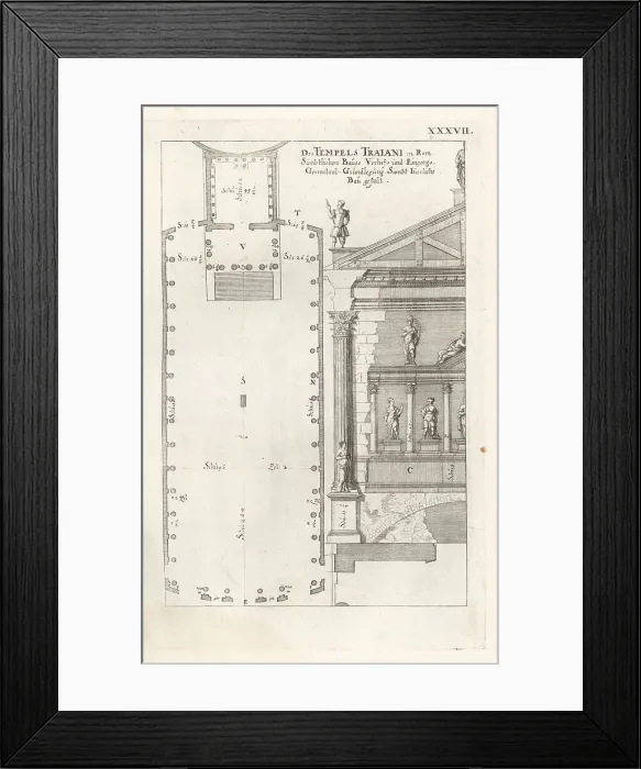 Framed Print : Floor plan and interior of the Temple of Minerva, Rome Framed Print : Floor plan and interior of the Temple of Minerva, Rome
