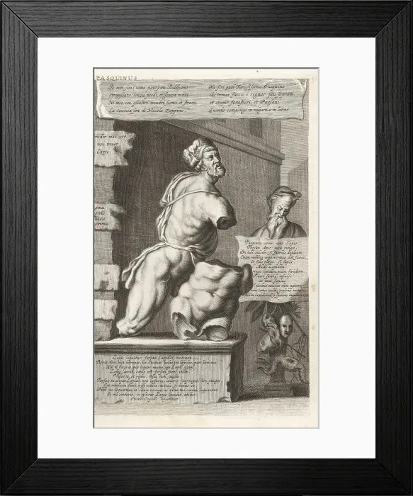 Framed Print : Pasquino or Pasquin, antique Hellenistic statue of Menelaus Framed Print : Pasquino or Pasquin, antique Hellenistic statue of Menelaus