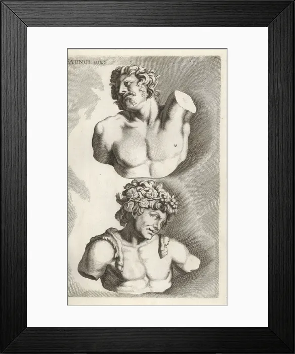 Framed Print : Busts of two fauns Framed Print : Busts of two fauns