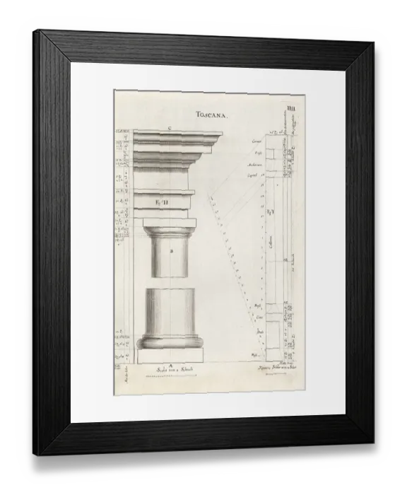 Framed Print : Tuscan order column with entablature Framed Print : Tuscan order column with entablature