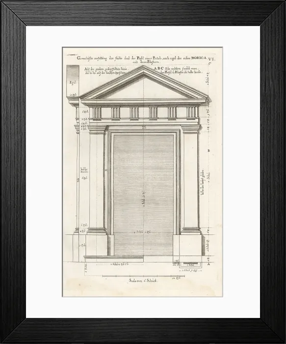 Framed Print : Doric Order portal with pilasters Framed Print : Doric Order portal with pilasters