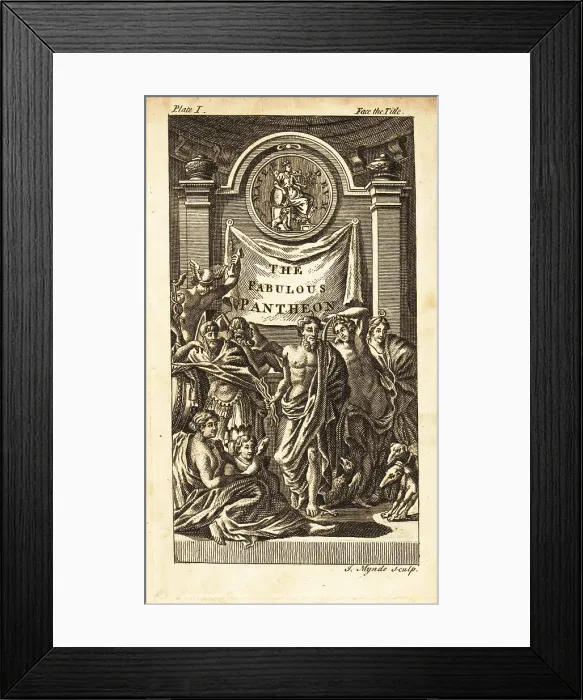 Framed Print : Title page with banner The Fabulous Pantheon and classical gods Framed Print : Title page with banner The Fabulous Pantheon and classical gods