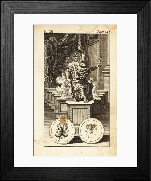 Framed Print : Janus, the two-faced Roman god of beginnings, gates, time Framed Print : Janus, the two-faced Roman god of beginnings, gates, time