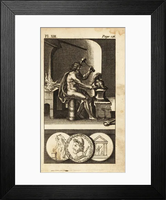 Framed Print : Vulcan, the Roman god of fire, volcano, metalworking and the for Framed Print : Vulcan, the Roman god of fire, volcano, metalworking and the for