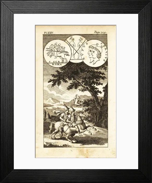 Framed Print : Castor and Pollux, the Dioscuri, on horseback Framed Print : Castor and Pollux, the Dioscuri, on horseback