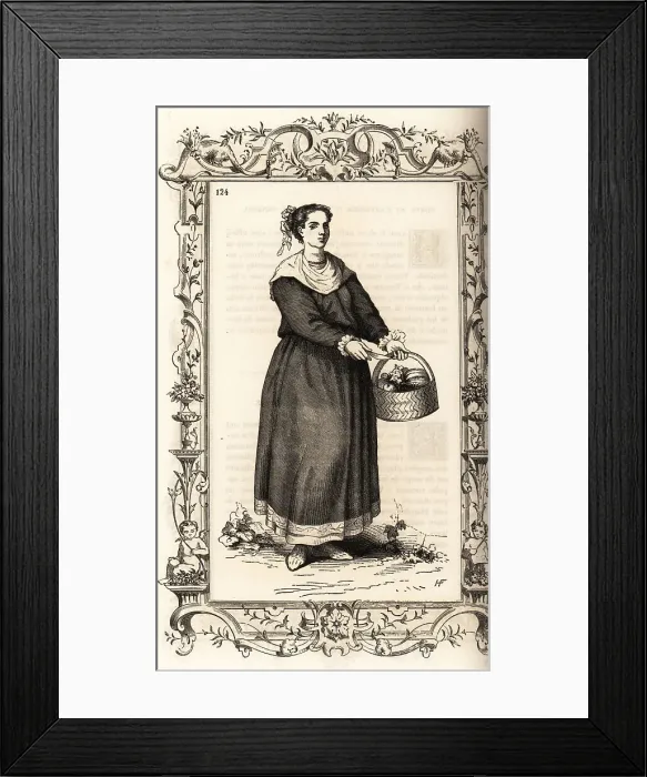 Framed Print : Woman gardener of Chioggia, Venice, 16th century Framed Print : Woman gardener of Chioggia, Venice, 16th century