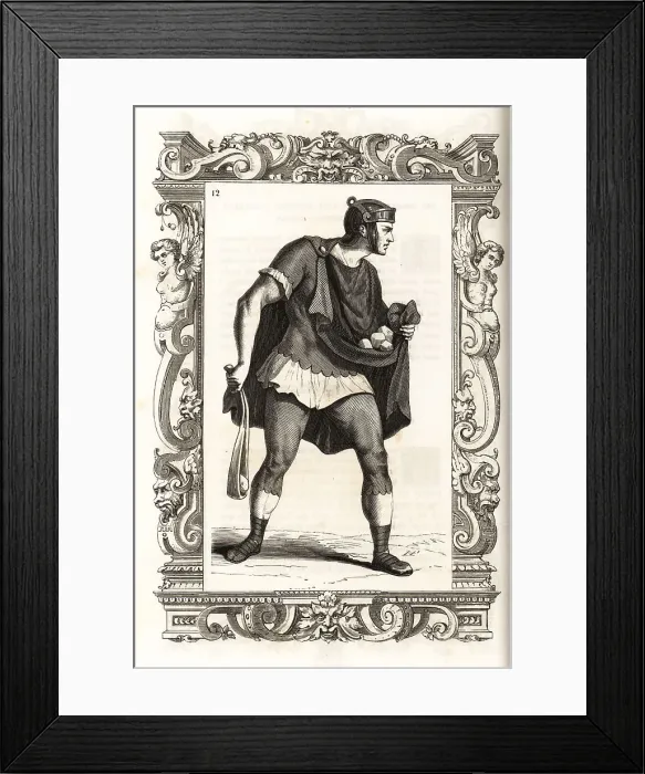 Framed Print : Costume of a Roman slinger Framed Print : Costume of a Roman slinger