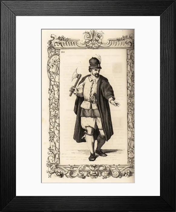 Framed Print : Costume of a Venetian rower or falila, 16th century Framed Print : Costume of a Venetian rower or falila, 16th century