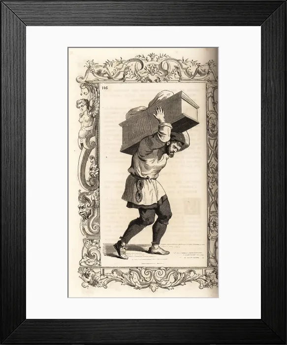 Framed Print : Costume of a Venetian porter or bastagio, 16th century Framed Print : Costume of a Venetian porter or bastagio, 16th century