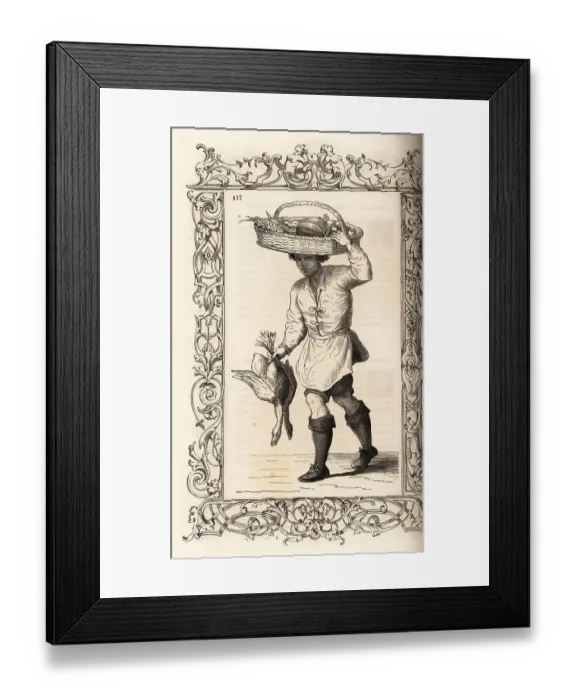 Framed Print : Costume of a Venetian basket carrier or cestaruoli, 16th century Framed Print : Costume of a Venetian basket carrier or cestaruoli, 16th century