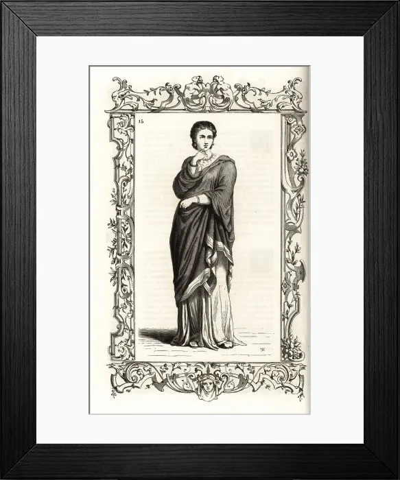 Framed Print : Costume of an ancient Roman noblewoman Framed Print : Costume of an ancient Roman noblewoman