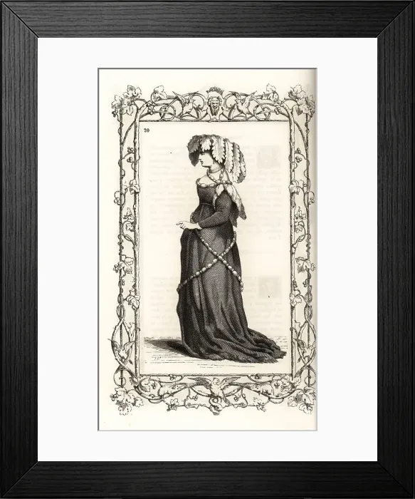 Framed Print : Costume of a Roman woman, circa 1000 Framed Print : Costume of a Roman woman, circa 1000