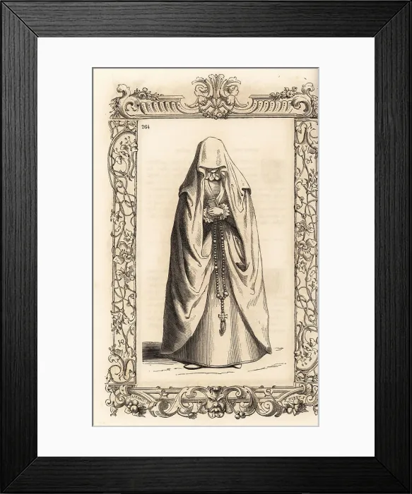 Framed Print : Costume of a young woman of Spain, 16th century Framed Print : Costume of a young woman of Spain, 16th century